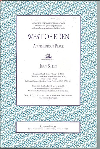 cover image West of Eden: An American Place
