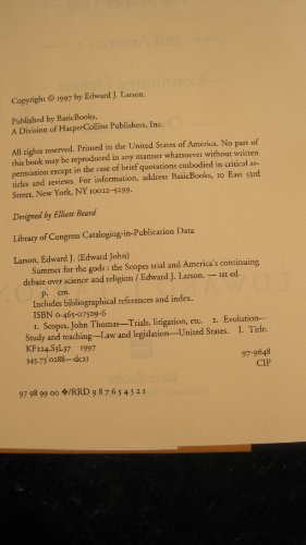 cover image Summer for the Gods: The Scopes Trial and America's Continuing Debate Over Science and Religion
