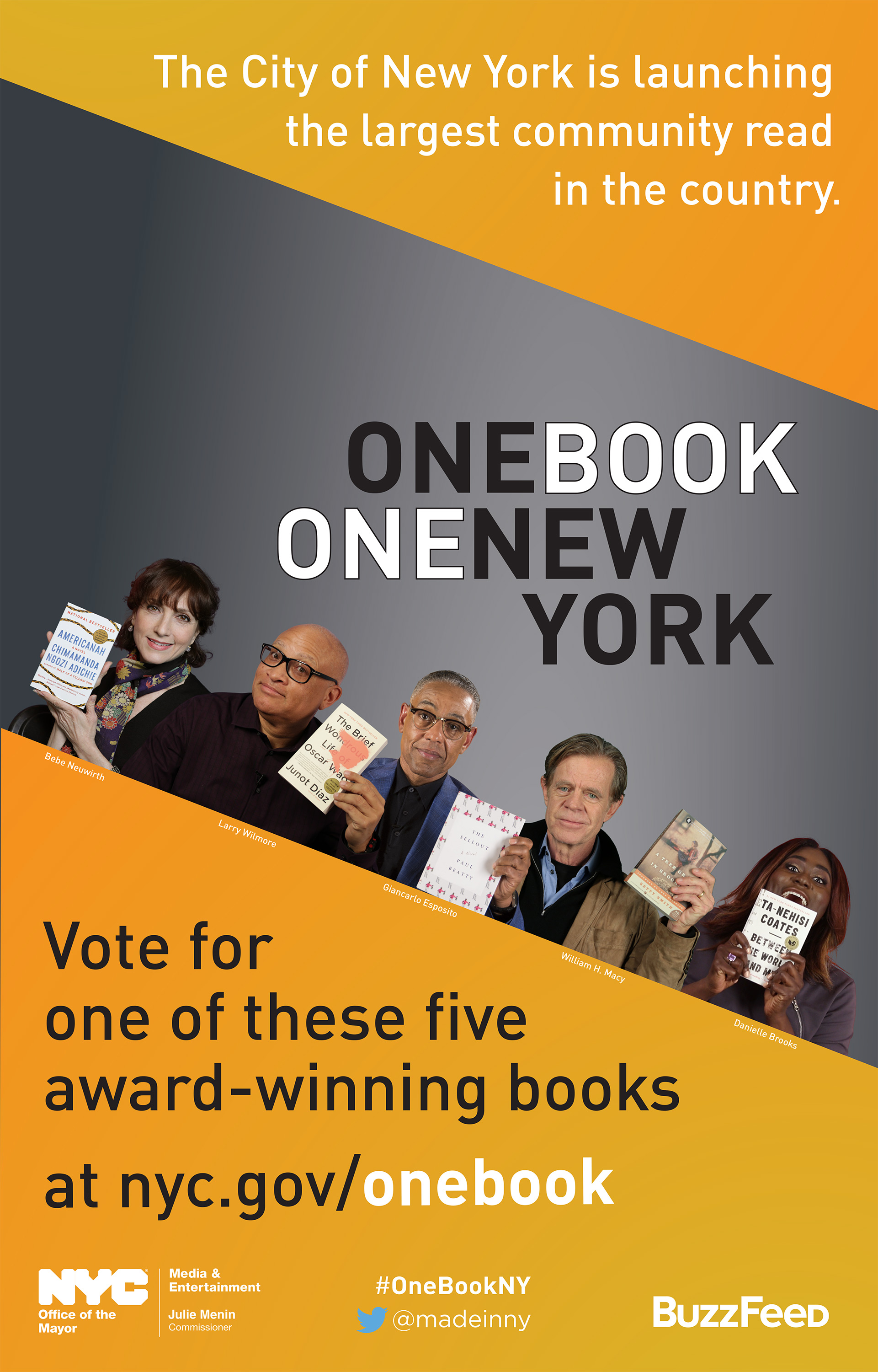 NYC Announces One Book, One New York Program